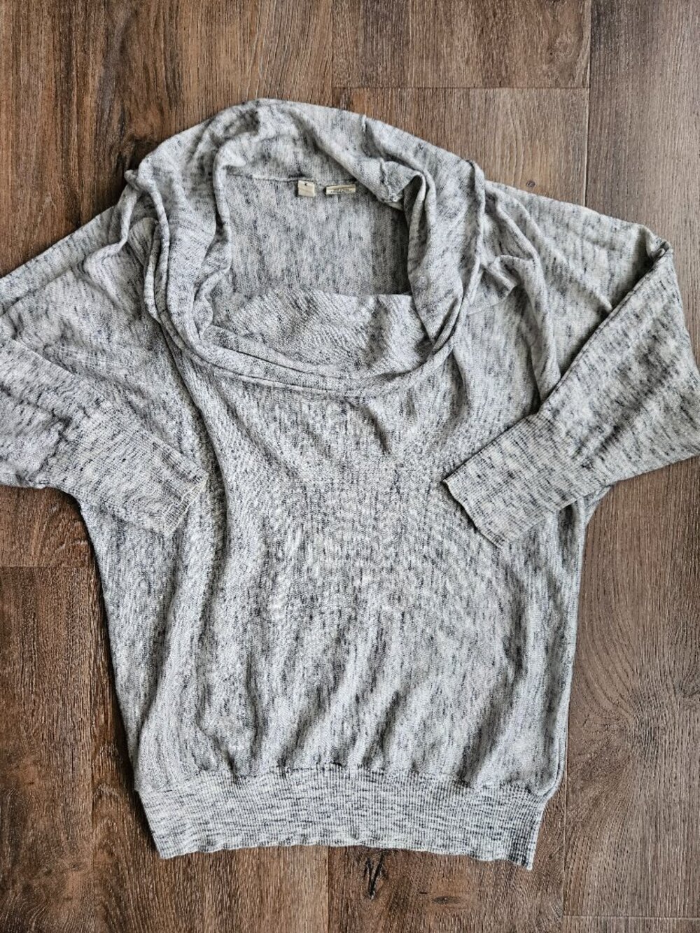 Anthropologie Moth heather gray cowl neck 3/4 sleeve lightweight cotton sweater